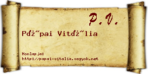 Pápai Vitália névjegykártya
